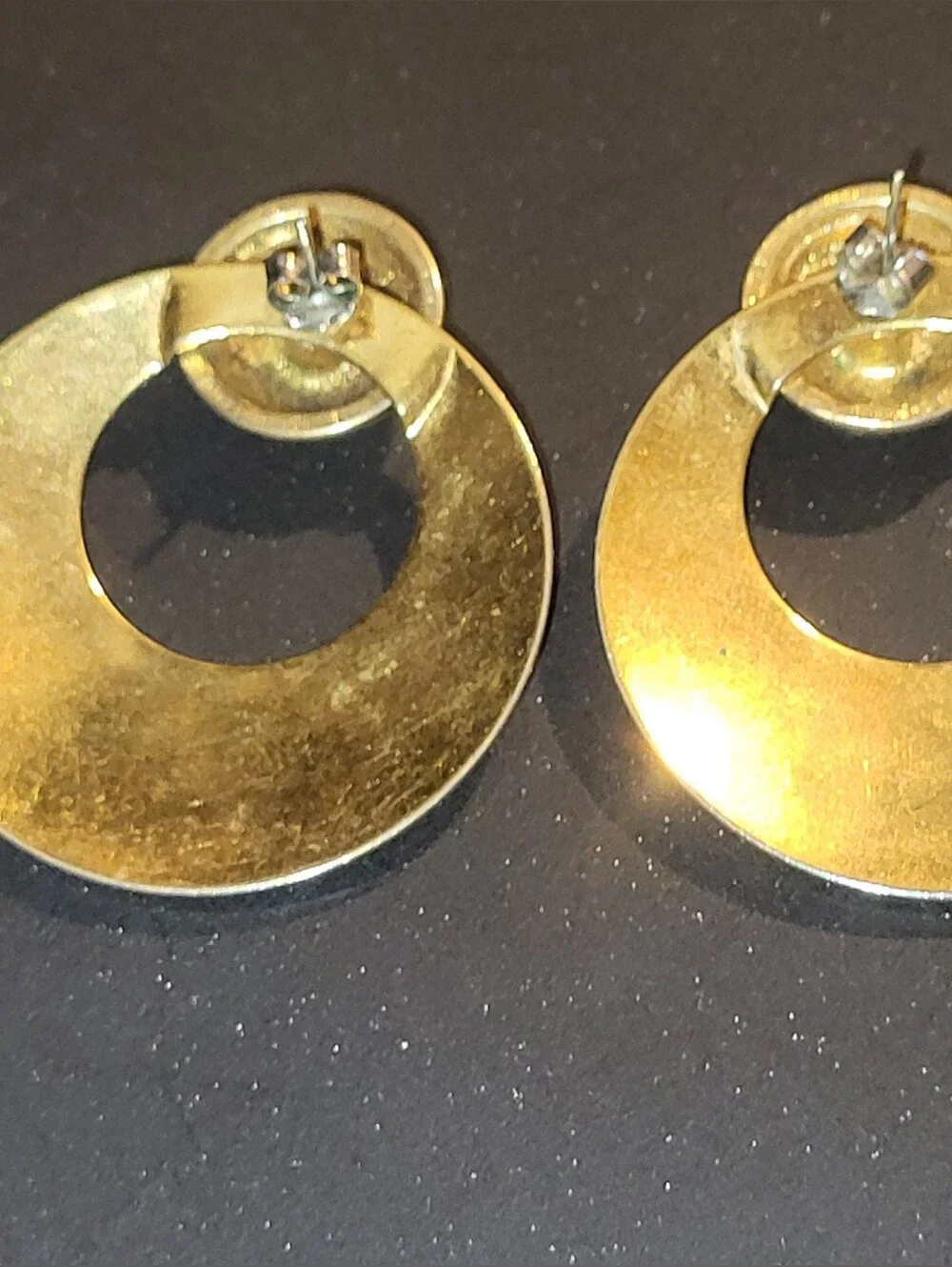 Vintage Avon Brocade Convertible Earrings 1992 Gold Paisley Door Knocker